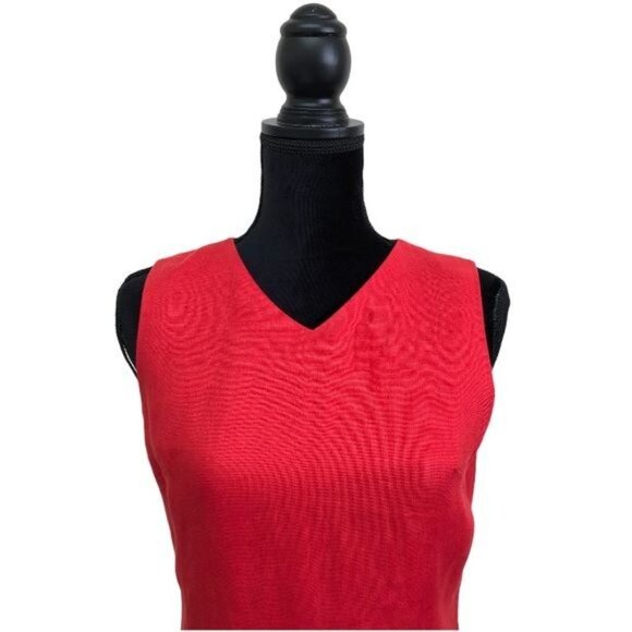 Talbots 100% Irish Linen V-neck Sleeveless Dress | 4 - Picture 4 of 11